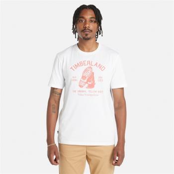 Timberland 男款白色靴子標語短袖 T恤|A2PYH100