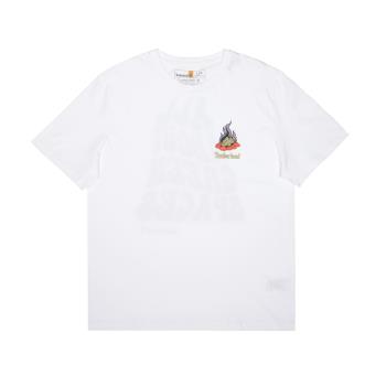 Timberland 中性款白色背面印花短袖T恤|A63D9100