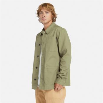 Timberland 男款灰綠色帆布休閒外套|A2PB1590