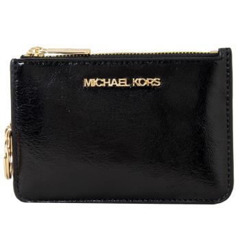 【Michael Kors】JET SET卡片吊飾金字LOGO零錢卡夾包(時尚黑)