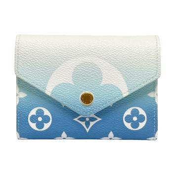 【Louis Vuitton】路易威登 Victorine Monogram 漸層天空藍三摺短夾/錢包 M80387