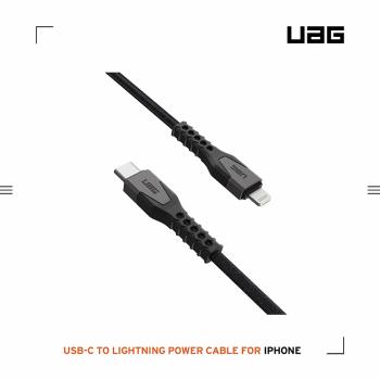UAG USB-C to Lightning 頂級超耐折充電傳輸線1.5M-黑灰