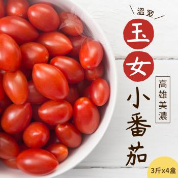 【禾鴻】高雄美濃溫室玉女小番茄3斤x4盒