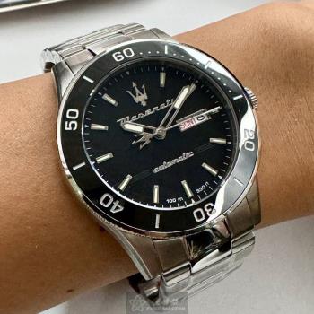 MASERATI手錶, 男錶 44mm 黑圓形精鋼錶殼 黑色簡約, 潛水錶, 中三針顯示, 運動錶面款 R8823100002