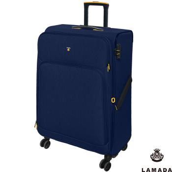 【LAMADA】28吋 限量款輕量都會系列布面旅行箱/行李箱(藍)