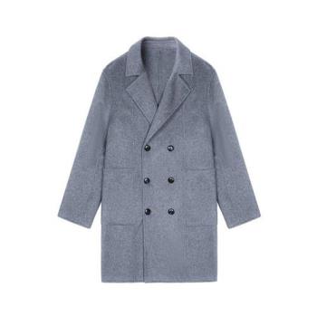 【米蘭精品】羊毛大衣毛呢外套-中長版款風衣修身保暖男外套3色74hn24