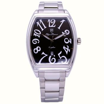 Olym Pianus 奧柏表 酒桶工藝超現代優質腕錶-37mm-銀黑-2229S