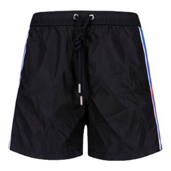 【MONCLER】男款 側邊雙色織帶品牌英文名 海灘褲/泳褲-黑色 (S號、M號、L號、XL號) 091 2C000 11 53326 997