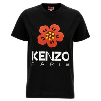 【KENZO】新款 女款 BOKE FLOWER 寬鬆短袖T恤-黑色 (M號) FD52TS0394SO 99J