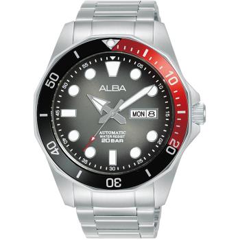 ALBA 雅柏 潛水風格200米防水機械錶/黑X紅/44mm (Y676-X063N/AL4539X1)