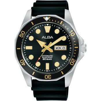 ALBA 雅柏 潛水風格200米防水機械錶/黑/44mm (Y676-X063C/AL4553X1)