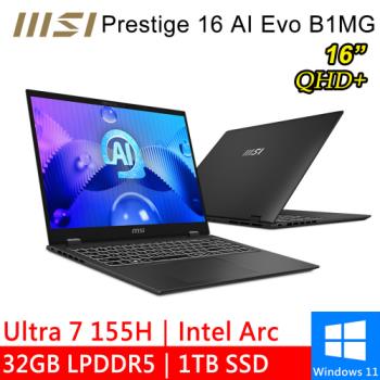 微星 Prestige 16 AI Evo B1MG-007TW 16吋 灰(Ultra 7 155H/32G/1TB PCIE/W11)