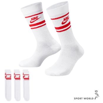 Nike 襪子 中筒襪 條紋 3入組 紅白【運動世界】DX5089-102