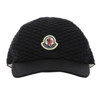 【MONCLER】品牌 LOGO 菱形絎縫尼龍棒球帽-黑色 (ONE SIZE) 3B00009788IO 999