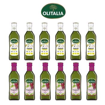 Olitalia 奧利塔 高溫葵花油500ml x6罐+葡萄籽油500ml x6罐