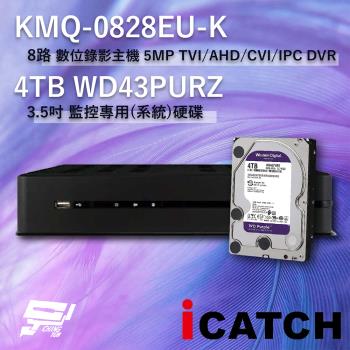 [昌運科技] ICATCH 可取 KMQ-0828EU-K 8路 數位錄影主機 + WD43PURZ 紫標 4TB
