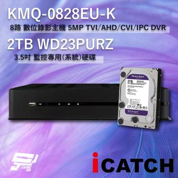 [昌運科技] ICATCH 可取 KMQ-0828EU-K 8路 數位錄影主機 + WD23PURZ 紫標 2TB