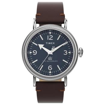【TIMEX】天美時 Waterbury 40毫米經典紳士手錶(藍x棕TXTW2W20400)