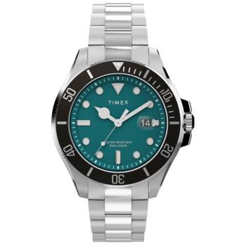 【TIMEX】天美時 Harbourside Coast  43 毫米航海風格不銹鋼手錶(綠x銀TXTW2V91900)