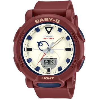 CASIO BABY-G 復古色調大錶徑計時錶/酒紅/BGA-310RP-4A