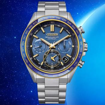 CITIZEN星辰 GENTS系列 廣告款 海王星 GPS衛星對時 限量 鈦金屬光動能計時腕錶 CC4054-68L