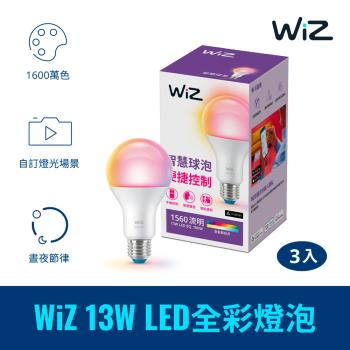 Philips 飛利浦 WiZ 13W LED全彩燈泡 3入 (PW019)