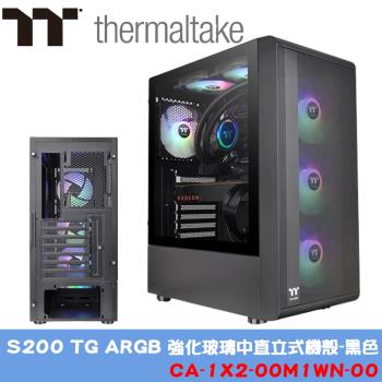 Thermaltake 曜越 【黑色】S200 TG ARGB 強化玻璃中直立式機殼 (CA-1X2-00M1WN-00)
