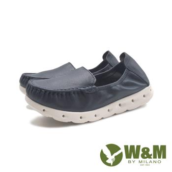 W&M(女)彈力洞洞魚骨造型底檯休閒鞋 女鞋-深藍色