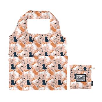 【HUGGER】摺疊購物袋/環保折疊收納袋提袋 (可愛貓咪)