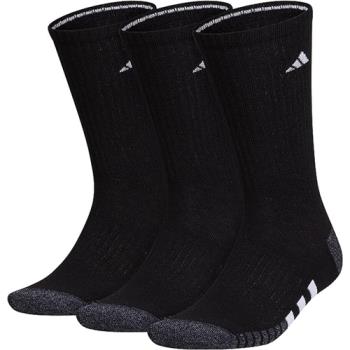 Adidas 2024男時尚運動款黑色中筒襪3入組 