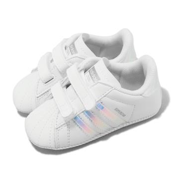 adidas 童鞋 Superstar Crib 小童 學步鞋 白 炫彩 魔鬼氈 小白鞋 愛迪達 BD8000
