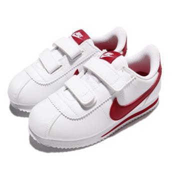 Nike 童鞋 Cortez Basic SL TDV 阿甘鞋 經典 小童 魔鬼氈 親子鞋 白 紅 904769-101