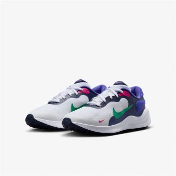 Nike 慢跑鞋 Revolution 7 GS 大童 女鞋 白 紫 透氣 緩震 路跑 訓練 運動鞋 FB7689-101