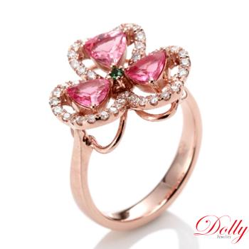 Dolly 18K金 無燒豔彩霓虹尖晶石玫瑰金鑽石戒指