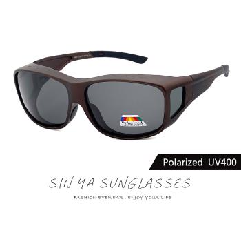 【SINYA】偏光太陽眼鏡 深茶框 可外掛式包覆式防滑套鏡 抗UV400/可套鏡/防眩光/遮陽