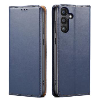 Fierre Shann 真皮紋 Samsung Galaxy S24+ (6.7吋) 錢包支架款 磁吸側掀 手工PU皮套保護殼