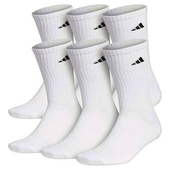Adidas 2024男時尚美國進口厚襪白色中筒襪6入組