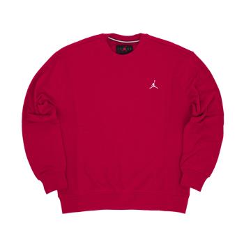 Nike 長袖上衣 Jordan Essentials 男款 紅 白 毛圈布 刺繡LOGO 寬鬆 喬丹 大學T FQ1865-687