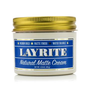 Layrite 天然啞光定型霜Natural Matte Cream(中等保持，啞光光澤，水溶性)120g/4.25oz