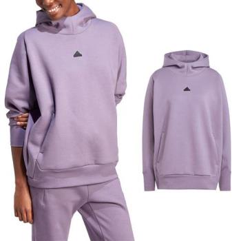 Adidas W Z.N.E. OH 女款 紫色 運動 休閒 百搭 連帽 帽T 上衣 長袖 IN5123