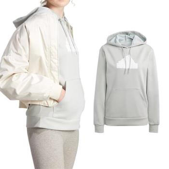 Adidas W FI BOS Hoodie 女款 灰色 運動 休閒 帽T 口袋 連帽 長袖 上衣 IM4877