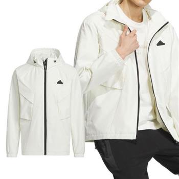 Adidas TH UTILI WV JKT 男款 白色 運動 戶外 口袋 連帽 外套 IS0452