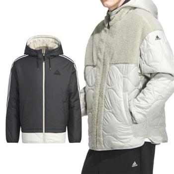 Adidas Y24 RVSB PD JKT 男款 黑色 休閒 冬季 雙面穿 連帽 拉鍊 外套 IW4038