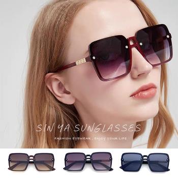 【SINYA】抗UV太陽眼鏡 歐美方框墨鏡 個性潮流方框 大框顯小臉 防爆鏡片/UV400 N256