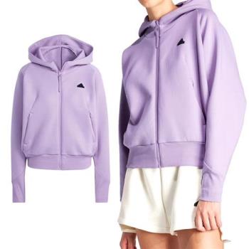 Adidas W Z.N.E. FZ 女 紫色 休閒 立領 半襟衫 拉鍊 上衣 長袖 IS3934