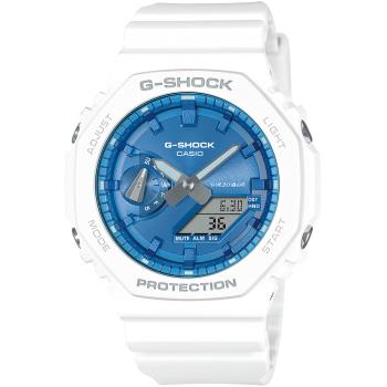 CASIO G-SHOCK 閃耀冬季八角造型計時錶/藍/GA-2100WS-7A