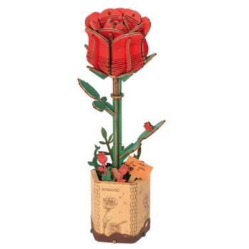 Robotime DIY立體木製組裝模型 紅玫瑰 TW042