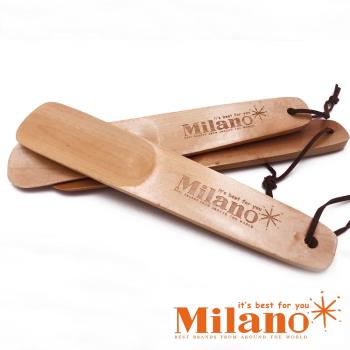 Milano 經典LOGO質感刻紋木製鞋拔-購物加價