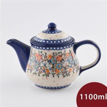 【波蘭陶】蔚藍橙光系列 茶壺 1100ml 波蘭手工製