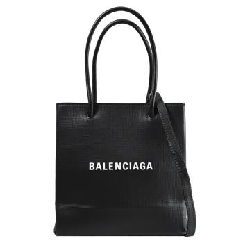 BALENCIAGA 巴黎世家 597858 品牌LOGO牛皮兩用托特包.黑